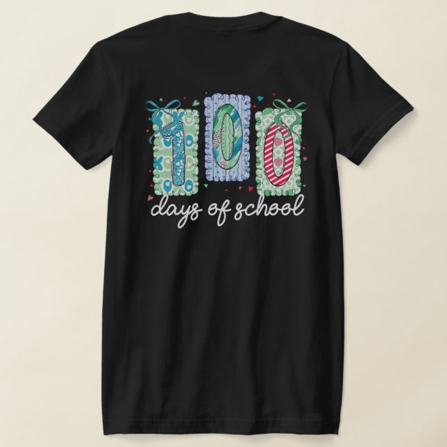 Camiseta 100 Days of School PNG Sublimation Design (Postura das costas)