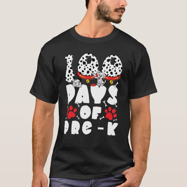 Camiseta 100 Days of School Pre k Dalmatian Dog Kids 100 Da (Frente)