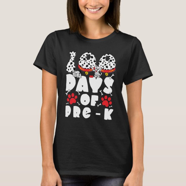 Camiseta 100 Days of School Pre k Dalmatian Dog Kids 100 Da (Frente)