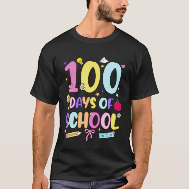 Camiseta 100 Days of School Preppy 100th Day of School Girl (Frente)