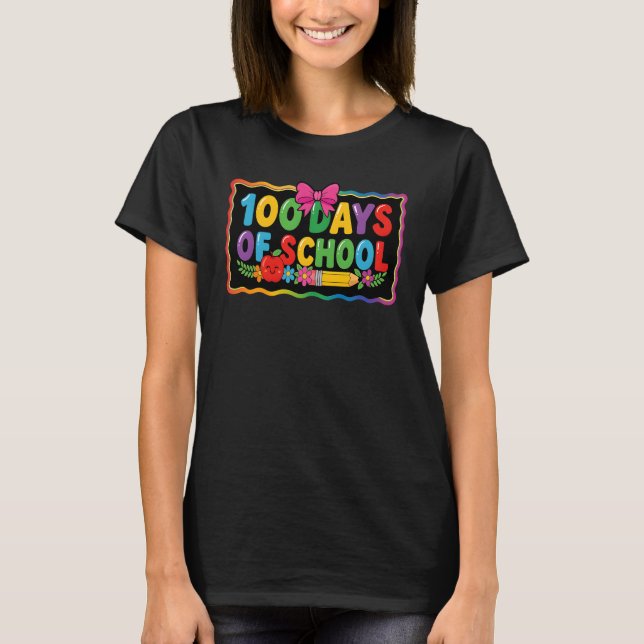 Camiseta 100 Days of School Preppy Teacher Girls (Frente)
