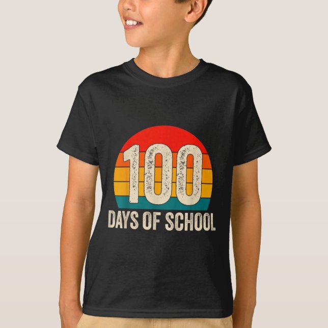 Camiseta 100 Days Of School Retro Teachers Boys 100th Day O (Frente)