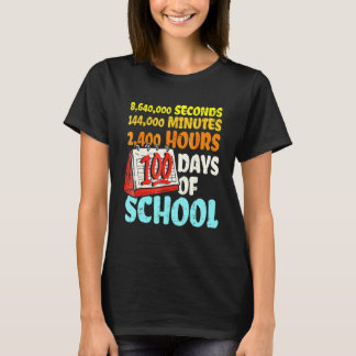 Camiseta 100 Days Of School Seconds Minutes Hours 100th Day
