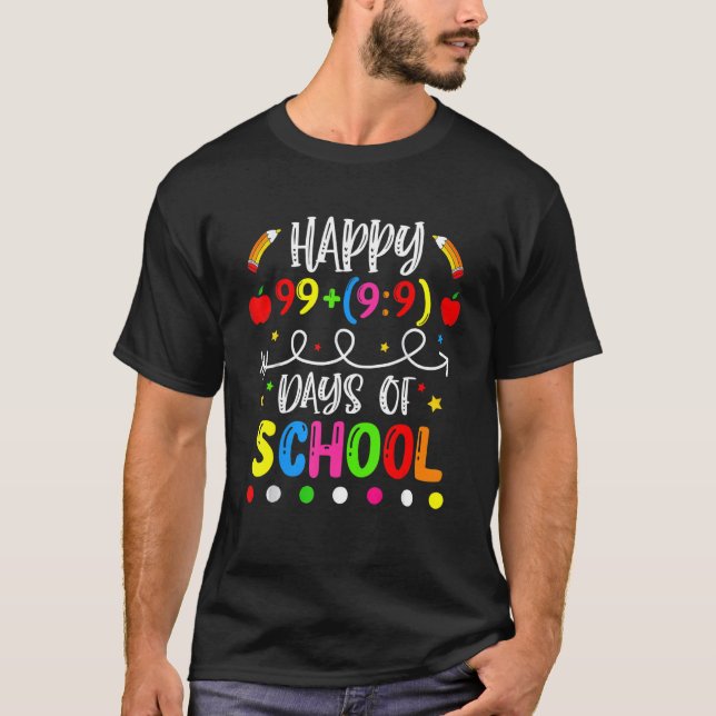 Camiseta 100 Days Of School Shirt Math Equation Teacher Stu (Frente)