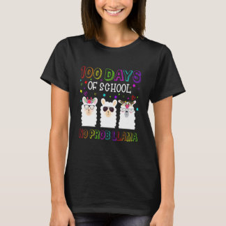 Camiseta 100 Days of School Shirt No Probllama Llama 100th