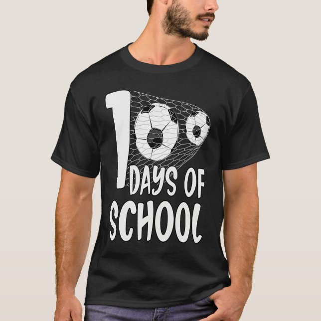 Camiseta 100 Days Of School soccer 100th Day Football For B (Frente)