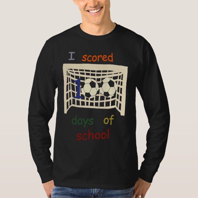 Camiseta 100 Days Of School Soccer 100th Day  For Boys Men (Frente)