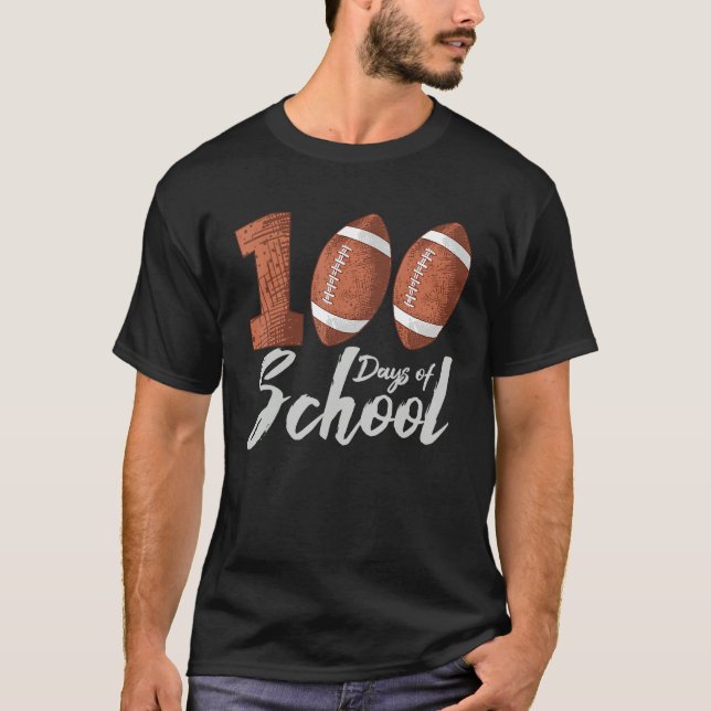 Camiseta 100 Days of School Sports Ball Lineman American Fo (Frente)