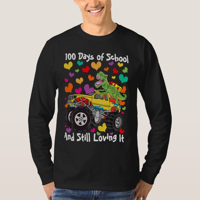Camiseta 100 Days of School & Still Loving It Dinosaur Mons (Frente)