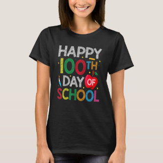 Camiseta 100 Days Of School Teacher and Kids Happy 100th Da