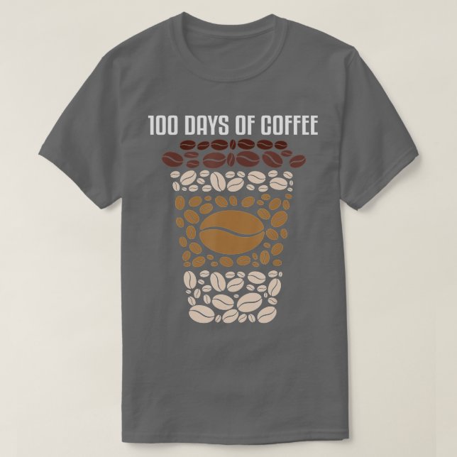 Camiseta 100 days of school teacher coffee 100th day of sch (Frente do Design)