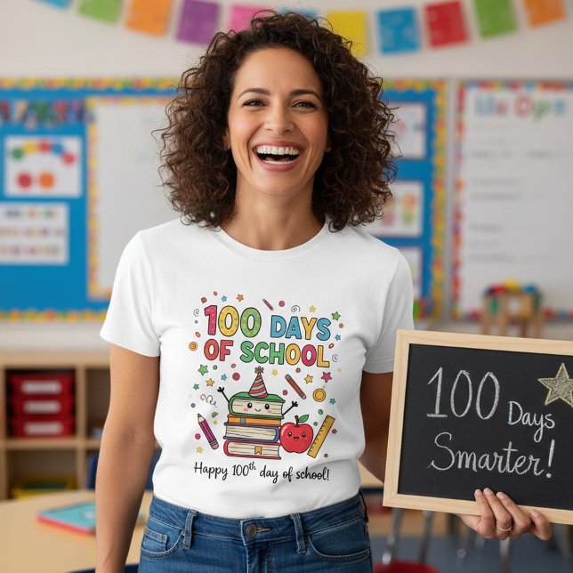 Camiseta 100 Days of School Teacher,Gift Celebrating 100th (Criador carregado)