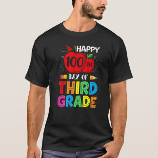Camiseta 100 Days of School Teacher Girls Boys Third Grade 