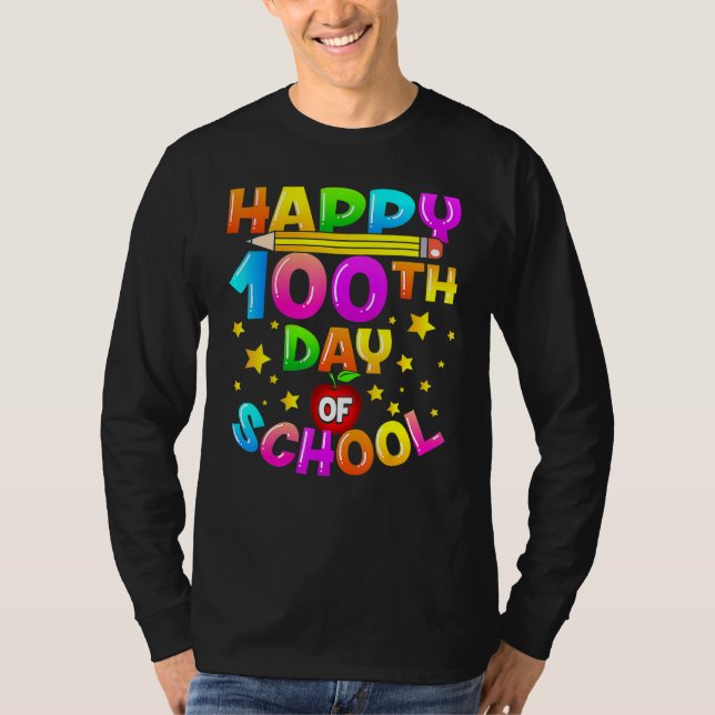Camiseta 100 Days Of School Teacher Student Happy 100th Day (Frente)