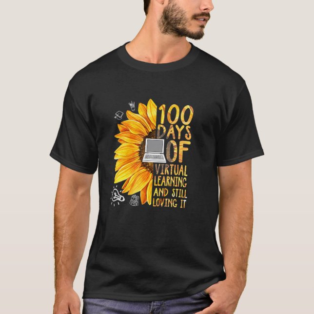 Camiseta 100 Days of School Teacher Virtual Learning Still  (Frente)