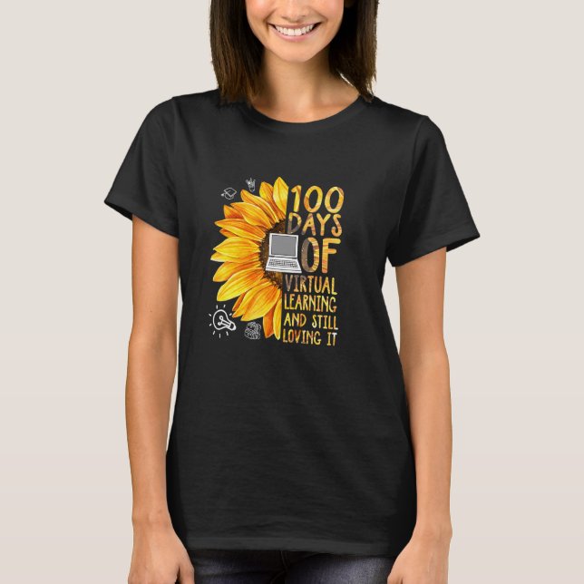 Camiseta 100 Days of School Teacher Virtual Learning Still  (Frente)