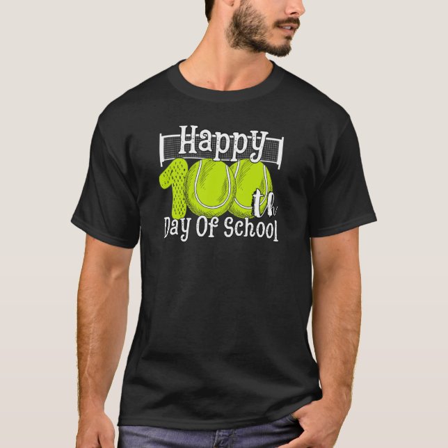 Camiseta 100 Days Of School Tennis Boys youth Happy 100th d (Frente)