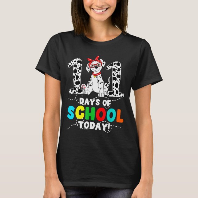 Camiseta 100 Days Of School Today Cute Dog Teacher Student  (Frente)