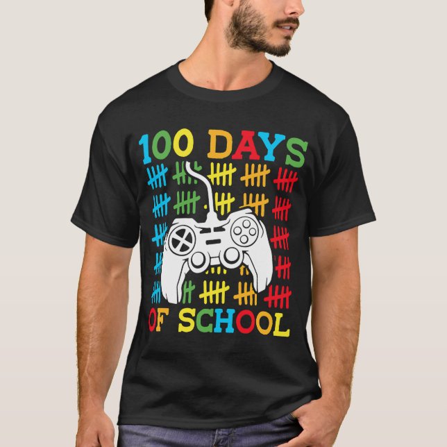 Camiseta 100 Days of School Video Games Controller Gaming K (Frente)