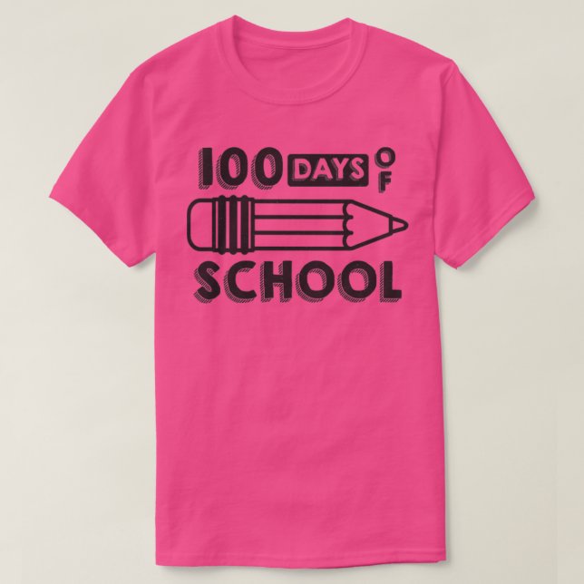 Camiseta 100 Days Of School Vintage Black Text (Frente do Design)