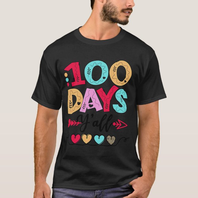 Camiseta 100 Days of School Y'all 100 Day Smarter Teacher S (Frente)
