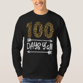 Camiseta 100 Days Of School Y'all Leopard Print 100th Teach