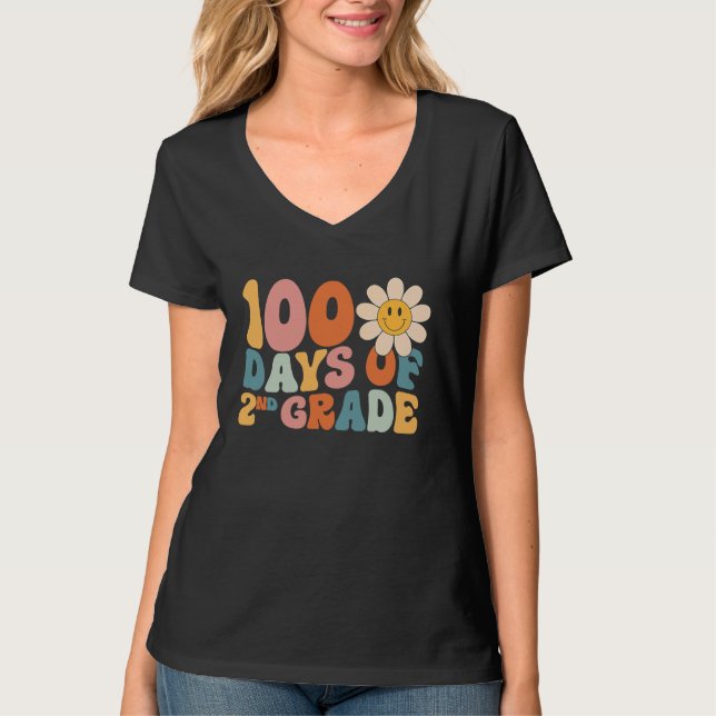 Camiseta 100 Days Of Second Grade Teacher 100th Day Of Scho (Frente)