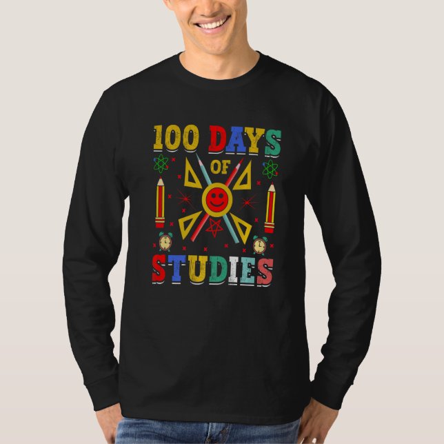 Camiseta 100 Days Of Studies School Kid Elementary Schooler (Frente)