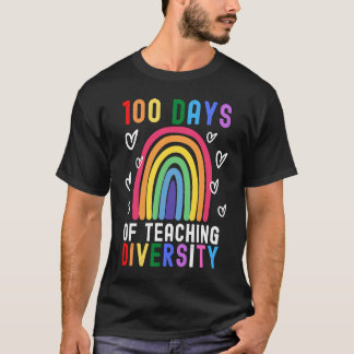 Camiseta 100 Days Of Teaching Diversity Rainbow Teacher Ga
