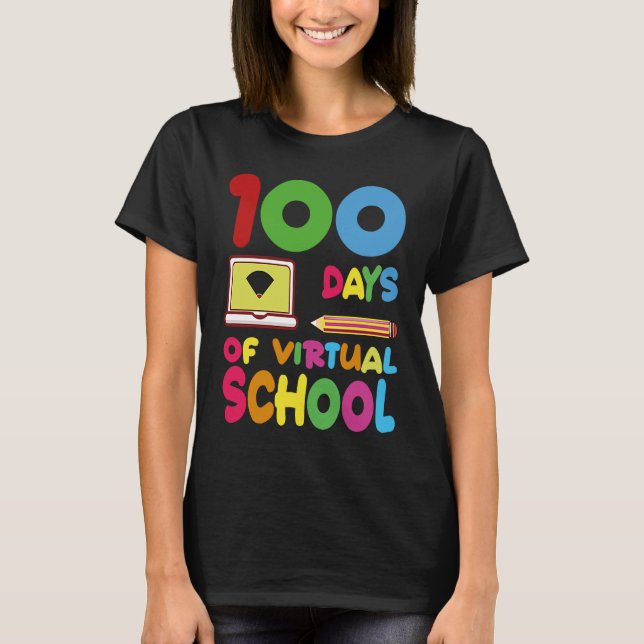 Camiseta 100 Days Of Virtual School 2023 (Frente)