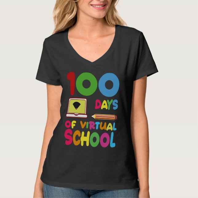 Camiseta 100 Days Of Virtual School 2023 (Frente)