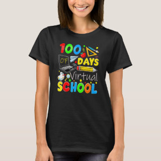 Camiseta 100 Days Of Virtual School Funny 100th Day Of Scho