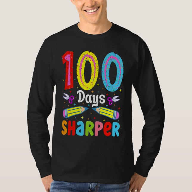 Camiseta 100 Days Sharper 100 Days Of School Pencil 100 Day (Frente)