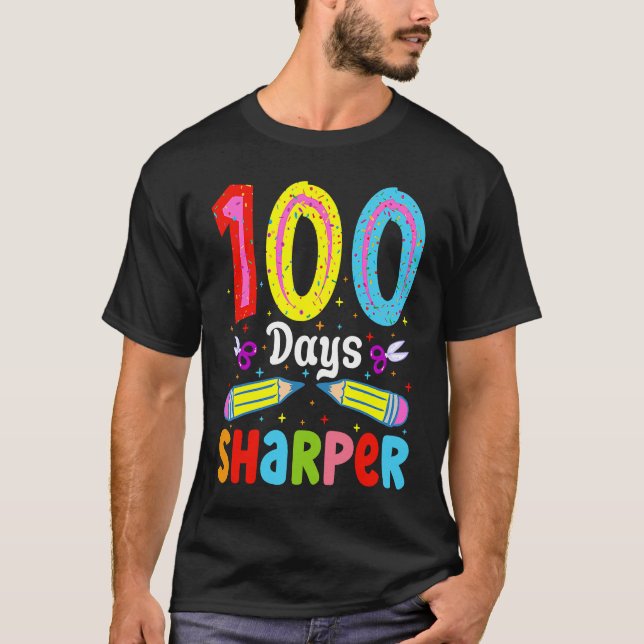Camiseta 100 Days Sharper 100 Days Of School Pencil 100 Day (Frente)