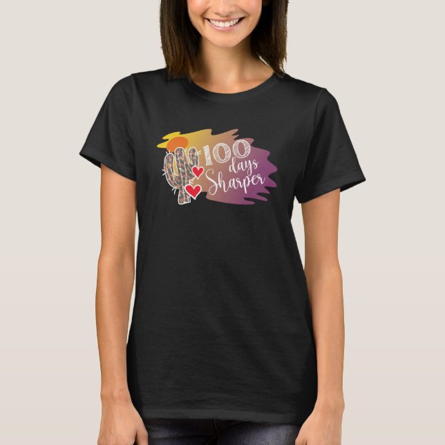 Camiseta 100 Days Sharper Cactus Teacher Happy 100th Day Of (Frente)