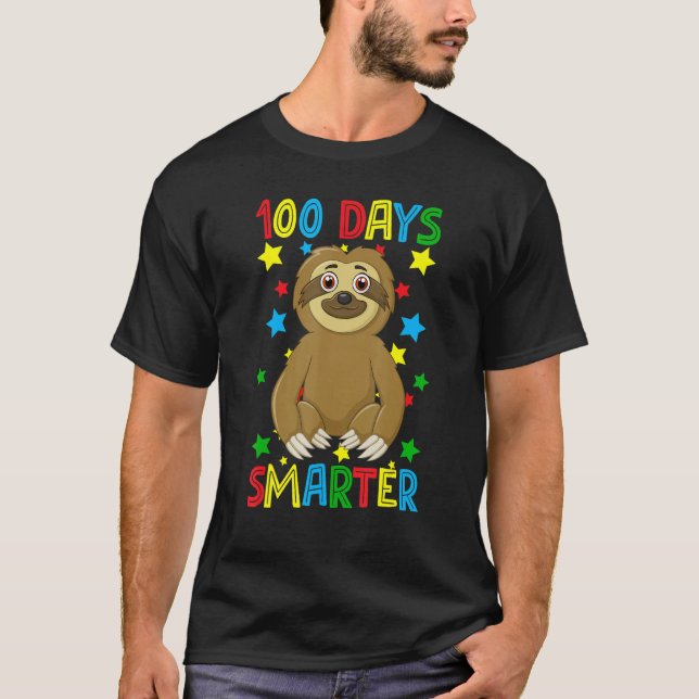 Camiseta 100 Days Smarter 100th Day Of School Cute Sloth Ki (Frente)