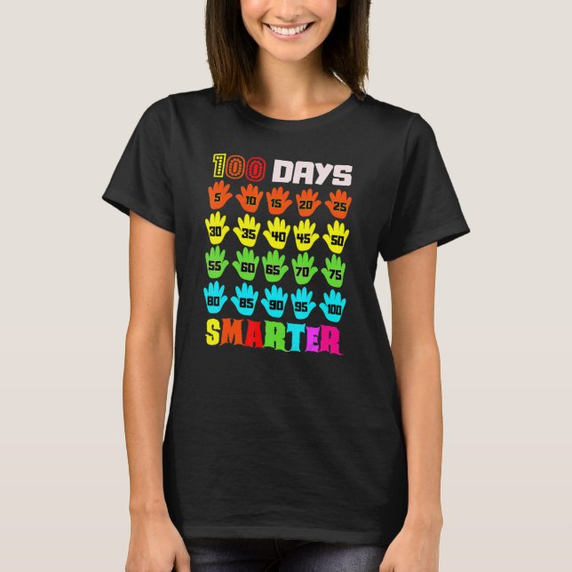 Camiseta 100 Days Smarter 100th Day Of School Teachers Kids (Frente)