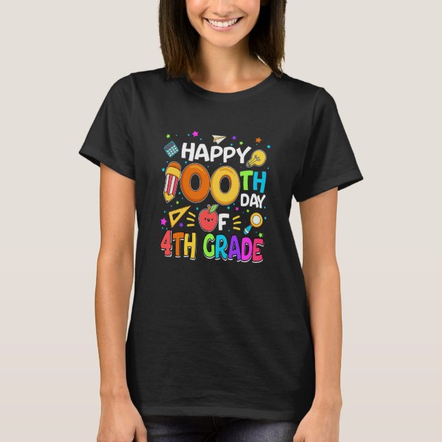 Camiseta 100 Days Smarter 4th Grade 100th Day Of School 4th (Frente)