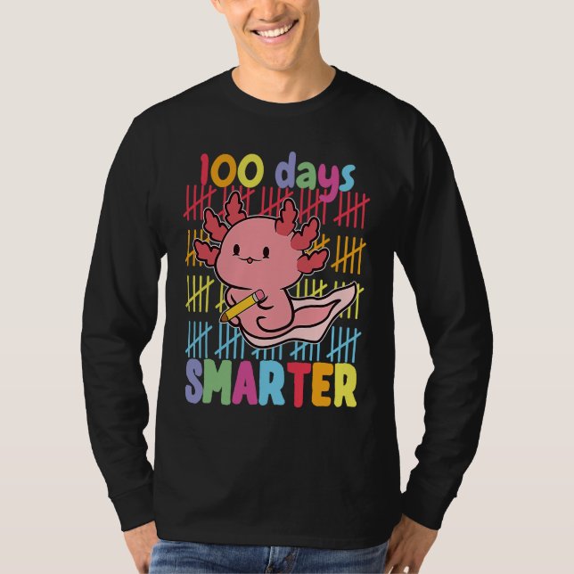 Camiseta 100 Days Smarter Axolotl 100th Day Of School Girls (Frente)