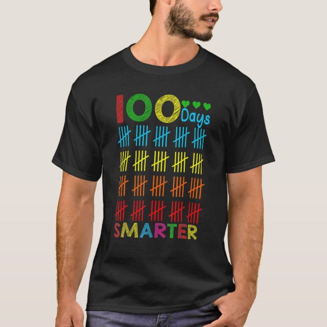 Camiseta 100 Days Smarter Counting Tally Marks 100th Day Of (Frente)