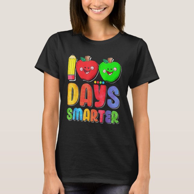 Camiseta 100 Days Smarter Cute 100 Days Of School Teacher K (Frente)