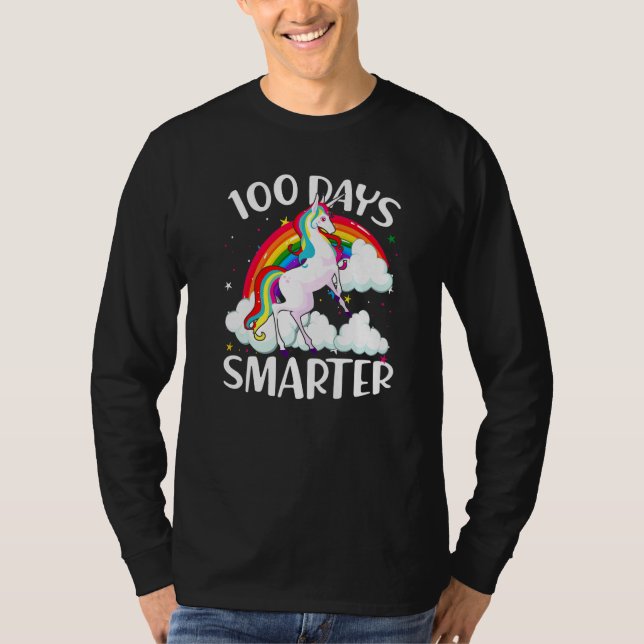Camiseta 100 Days Smarter Happy 100th Day Of School Cute Un (Frente)