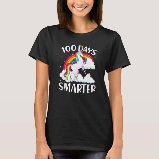 Camiseta 100 Days Smarter Happy 100th Day Of School Cute Un (Frente)