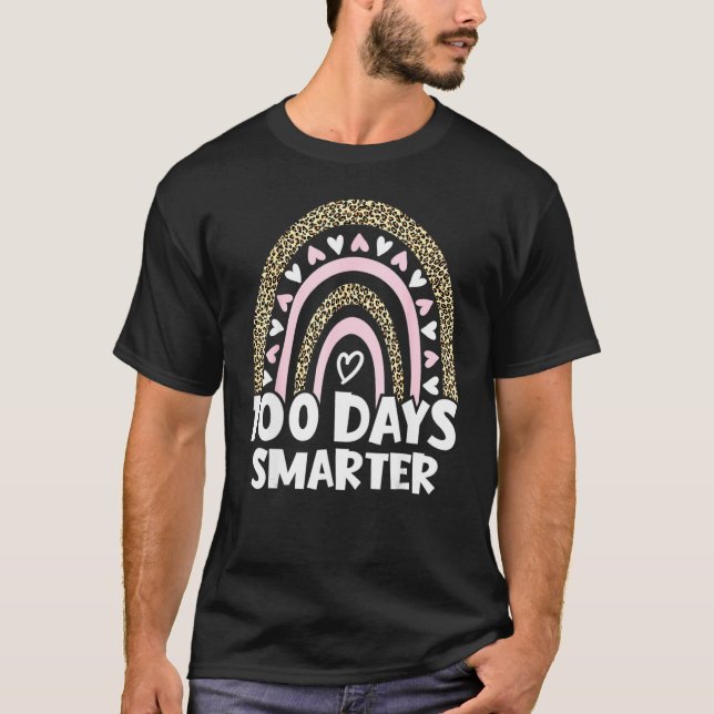 Camiseta 100 Days Smarter Happy 100th Day Of School Rainbow (Frente)