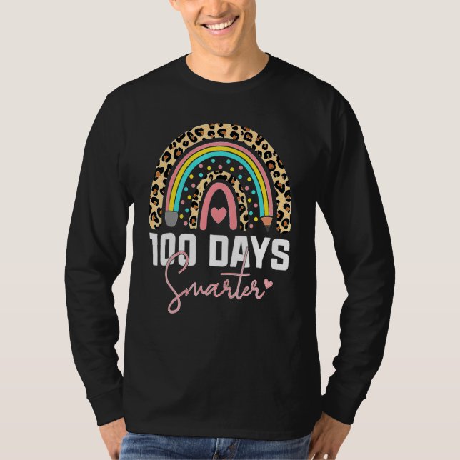 Camiseta 100 Days Smarter Happy 100th Day Of School Rainbow (Frente)