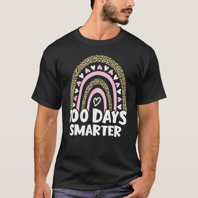 Camiseta 100 Days Smarter Happy 100th Day Of School Rainbow (Frente)