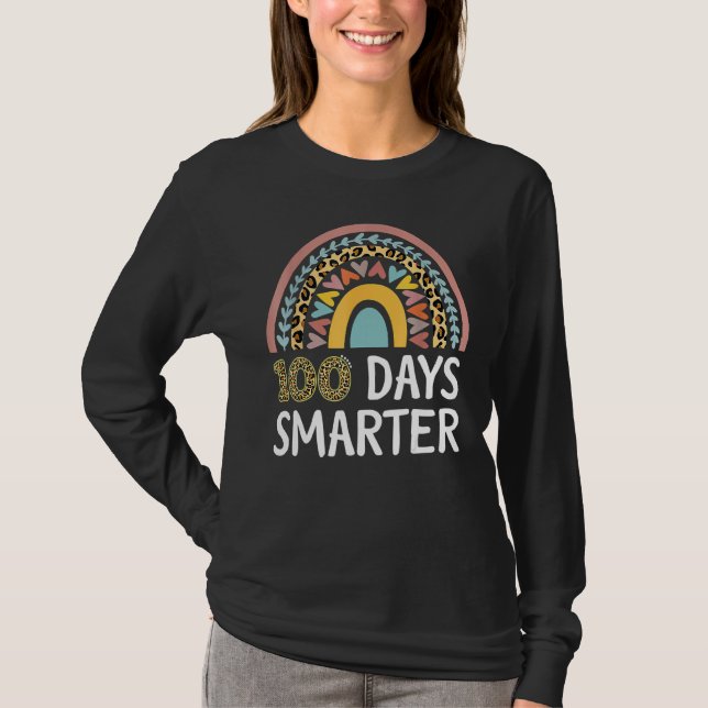 Camiseta 100 Days Smarter Happy 100th Day Of School Rainbow (Frente)