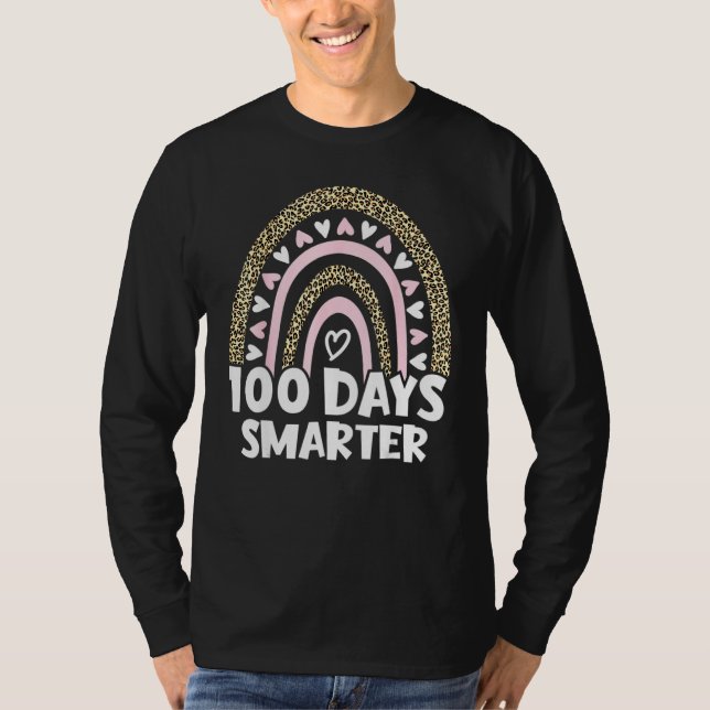Camiseta 100 Days Smarter Happy 100th Day Of School Rainbow (Frente)