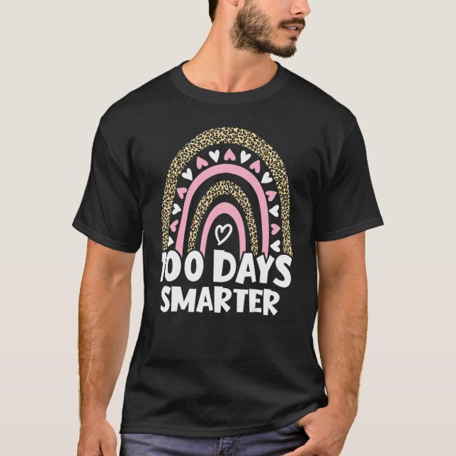 Camiseta 100 Days Smarter Happy 100th Day Of School Rainbow (Frente)