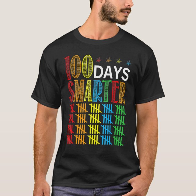 Camiseta 100 Days Smarter Happy 100th Day Of School Student (Frente)
